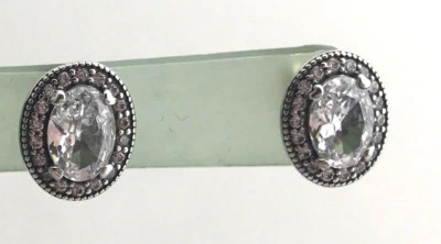 Auténticos Pendientes PANDORA Vintage Elegancia con Circonita cúbica Transparente, 296247CZ, Nuevos Foto 1 de 2
