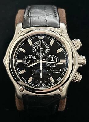 EBEL 1911 BTR Automatic **Perpetual** Chronograph Watch Complete Set N.O.S. $30K - Image 1 of 4