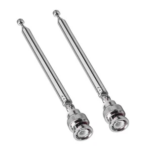 2PCS Telescopic BNC 25 - 1300MHz Antenna for Radio Scanner AM/FM/UHF/VHF - Picture 1 of 12