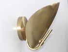 Elegant Mid Century Modern 1 Light Curved Shade Brass Wall Lamp