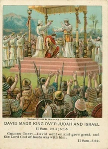Lecciones de imagen cristiana antigua tarjeta religiosa de David King sobre Judá Israel - Imagen 1 de 2