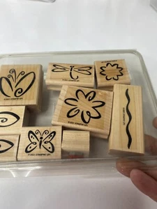 Stampin Up 2001! Sello montado en goma para hacer tarjetas de flores frescas - (juego de 9) - Imagen 1 de 4