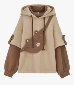 Sennvbuluo Teddybär Hoodie Damen Größe Medium Bauchtasche süß gebraucht, in einwandfreiem Zustand - Bild 1 von 14