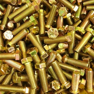 (100) 7/16""-14 x 1-1/2"" Klasse 8 Sechskantkopfkappe Schraube Gelb Zink grob - Bild 1 von 7