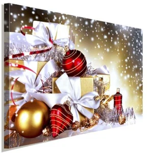 Weihnachten Bunte Geschenke Leinwandbild AKART Wanddeko Wandbild Made in Germany - Bild 1 von 4