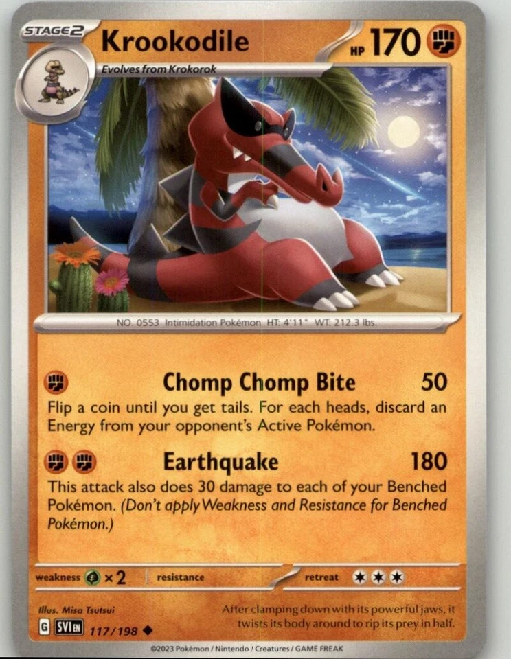 Pokemon SV01: Scarlet & Violet Base Set Krookodile #117/198 Uncommon - Image 1 of 1