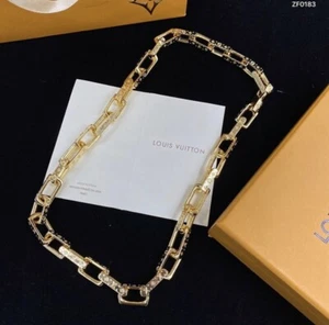 $1,200 MSRP LOUIS VUITTON Monogram Chain Link Necklace in Gold Tone—20” | NWOT - Picture 1 of 12