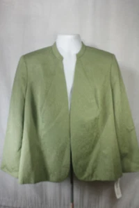 NEW Womens Jones & Co. Green Flower Floral Design Jacket Size 16W - Picture 1 of 6