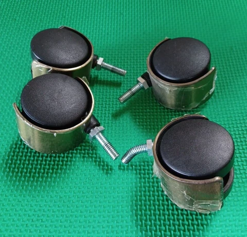 Set of Four 4 Black & Brass Colored Casters Cover