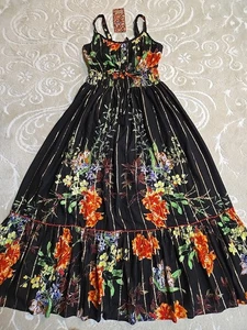 NWT Me 2 Magic Anthropologie Sz M Multi Metallic Tiered Maxi Dress Sleeveless - Picture 1 of 10