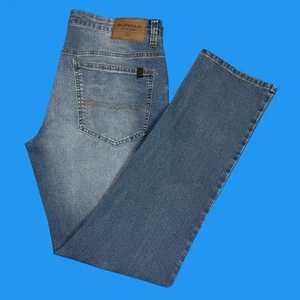 Buffalo David Button Jeans Mens Sz 34x32 Evan X Slim Straight Stretch Blue Denim - Picture 1 of 24