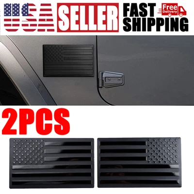 USA Flag American Metal Sticker Decal, 2Pcs Car Truck Body Emblem Accessories - Image 1 of 4