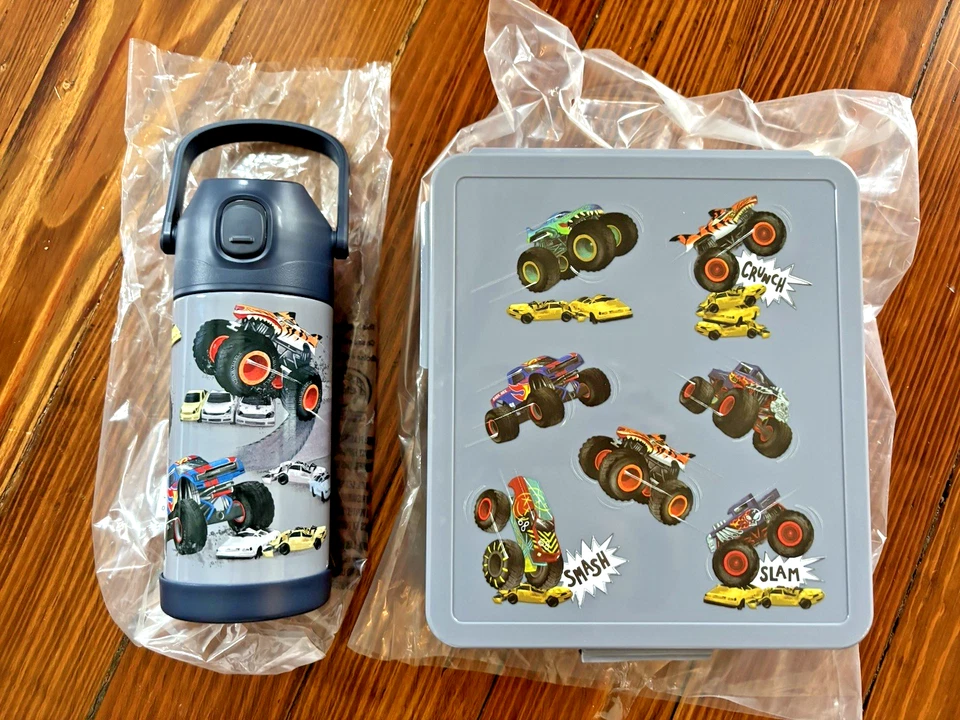 Cerámica Granero Escuela Monster Ruedas Coche ALMUERZO Bento Caja AGUA Disney Fiesta Regalo Foto 1 de 4