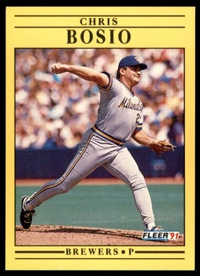 1991 Fleer Chris Bosio Milwaukee Brewers #576 - Image 1 of 2