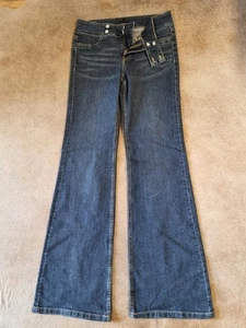 Jeans Bootcut Flare 38 M neuw. Dunkelblau Mid Low Waist Stretch Neu - Bild 1 von 5