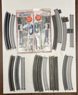 Life-Like HO Right Left Hand Switch New - 57 Pcs Snap Track Bachman Tyco Atlas - Image 1 of 4