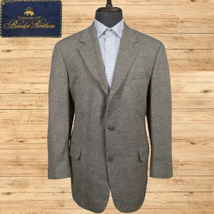 Vintage Brooks Brothers Men's 44R Herringbone Wool Blazer Vintage Sport Jacket - Picture 1 of 8