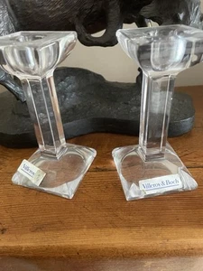 Pair of Vintage Villeroy and Boch Glass Candlesticks, excellent cond. - Picture 1 of 4