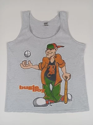 Camiseta sin mangas Bugle Boy vintage sin mangas musculosa talla XLarge gris EE. UU.  Foto 1 de 4
