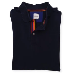 Polo Paul Smith artista bordo a righe uomo XL blu navy scuro piqué - Foto 1 di 10