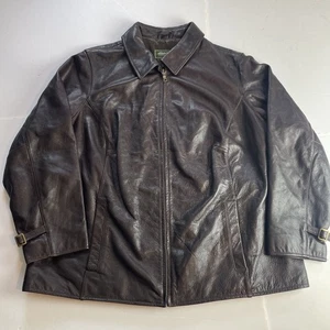 Eddie Bauer Herren Braun 100% Leder Full Zip Bomberjacke Größe 2XL - Bild 1 von 9