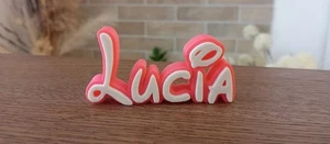 LUCIA PERSONALIZE DISNEY NAME PLATE SIGN CUSTOM DOOR TAG FONT WALL BEDROOM PINK - Picture 1 of 1