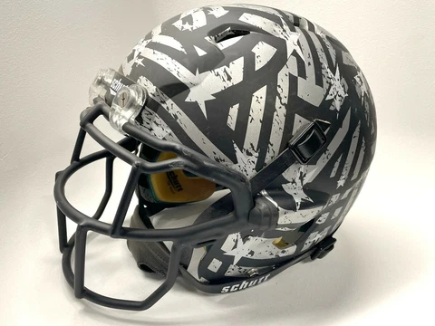 USF SOUTH FLORIDA GAME USED WOUNDED WARRIOR TRIBUTE SCHUTT ION 4-D HELMET #8 Cover