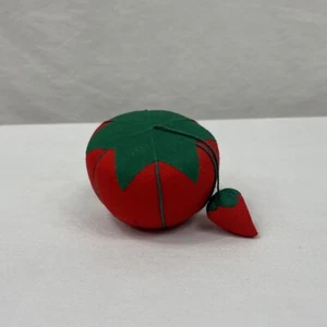 Tomato Pin Cushion Sewing Pincushions With Strawberry Emery EUC - Picture 1 of 4