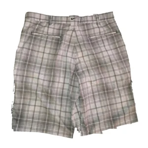 Nike Men's Golf Shorts Dri-Fit Casual Size 36 Gray Plaid Outdoor Classic - Picture 1 of 14