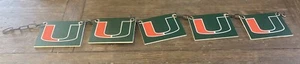 University of Miami Hurricanes NCAA Wooden Wall Art 40inch Long 5 Wooden Pieces - Picture 1 of 2