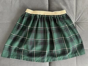 Carter's Girl gold sparkle Green Black plaid printed festive flared skirt Size 8 - Picture 1 of 5