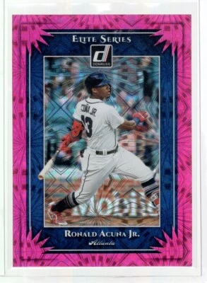 2019 Donruss Elite Series Pink Firework #ES1 Ronald Acuna Jr. - Image 1 of 2