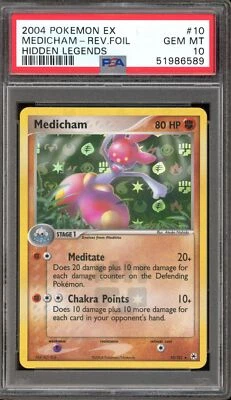 Pokemon Medicham EX Hidden Legends Reverse Holo Rare #10 PSA 10 Gem Mint - Image 1 of 2