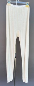 Hanro L Wool Silk Warm Wear Thermal Underwear Pants Leggings Cygne Beige Merino - Picture 1 of 14
