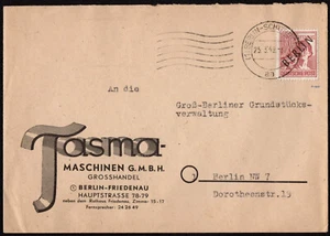 1949, 25.3., Berlin, 60 Pf. Schwarzaufdruck als EF auf Ortsbrief, sign. Rehfeld - Bild 1 von 2