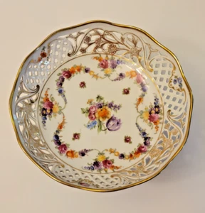 Bavaria Germany Gitterrandsockel Kuchenständer - Goldrand - Bild 1 von 5