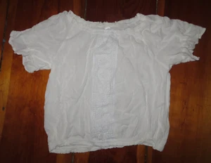 Justice girls sz. 14/16 white flowy peasant top short sleeve - Picture 1 of 2