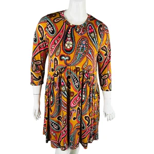 Vestido Paisley Grace Mujer Talla XL Manga 3/4 Bolsillos Florales Elastizado Cachemira - Imagen 1 de 9