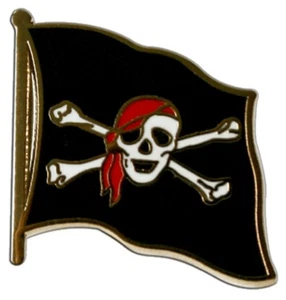 Pirat mit Kopftuch Flaggen Pin Fahnen Pins Fahnenpin Flaggenpin Anstecker - Bild 1 von 1