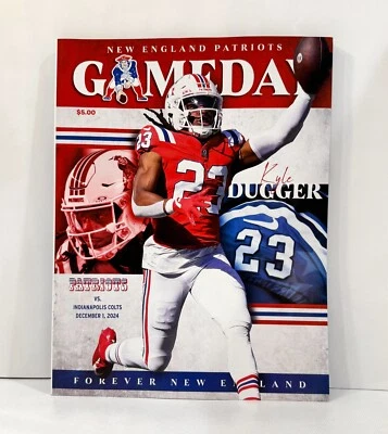New England Patriots Gameday Program vs Indianapolis Colts 12/1/24 Kyle Dugger - Image 1 of 3