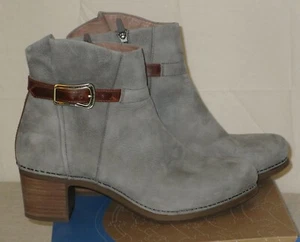 Dansko Women's Hartley Size 10 Grey Brown Leather Ankle Boot - Picture 1 of 12
