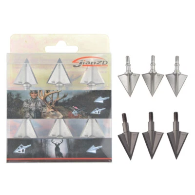 Archery Arrowhead Blade Broadhead Stainless Steel Recurve Compound Bow Hunting - Image 1 of 4