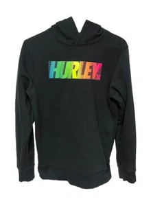 Hurley Sweater Boys XL 13-15 Yrs Black neon Pullover Hoodie Sweatshirt Youth - Picture 1 of 3