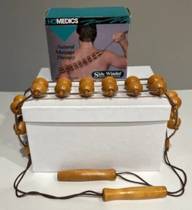 BODY MASSAGER Homedics Side Winder Natural Wood Body Therapy Accupressor 51" VTG - Picture 1 of 13