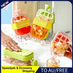 AU 2 in 1 Ice Cubes Tray Silicone Ice Cubes Bottle with Straw Ice Maker for Free - Bild 1 von 30