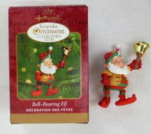 Hallmark Keepsake Ornament Bell Bearing Elf Collectors Club Ken Crow 2000 Box - Picture 1 of 6