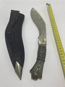 Gurkha Kukri Knife / Messer Machete Nepal 22 cm mit Gravur Scheide 70er - Bild 1 von 4