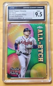 2024 Topps Chrome - All-Etch #CAE-8 Austin Riley GREEN REFRACTOR /99 CGC 9.5 - Picture 1 of 3