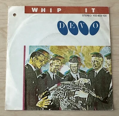 DEVO Whip It 7” (1980) Virgin GERMANY Hole Punch Cutout RARE - Image 1 of 3