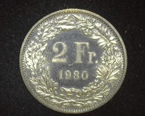 SWITZERLAND 1980 2 FRANCS KM21a.1 PROOF ~D48 - Picture 1 of 2